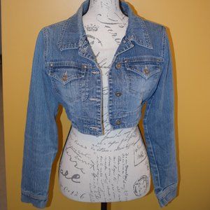 Lipsy Puff Sleeve Denim Jacket Blue 